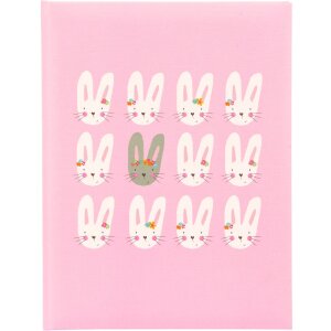 Baby diary Cute bunnies pink