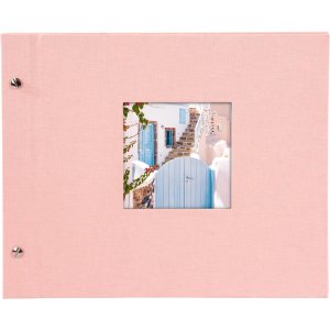 screw bound album Bella Vista rosé 30x25 cm black sides