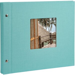 screw bound album Bella Vista aqua 30x25 cm white sides