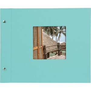 screw bound album Bella Vista aqua 30x25 cm white sides