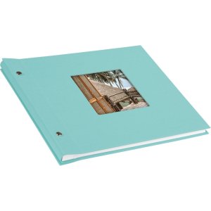 screw bound album Bella Vista aqua 30x25 cm white sides