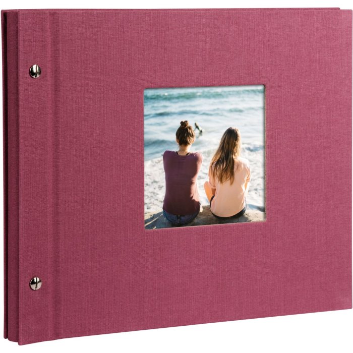 screw bound album Bella Vista fuchsia 30x25 cm white sides