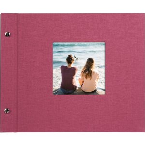 screw bound album Bella Vista fuchsia 30x25 cm white sides