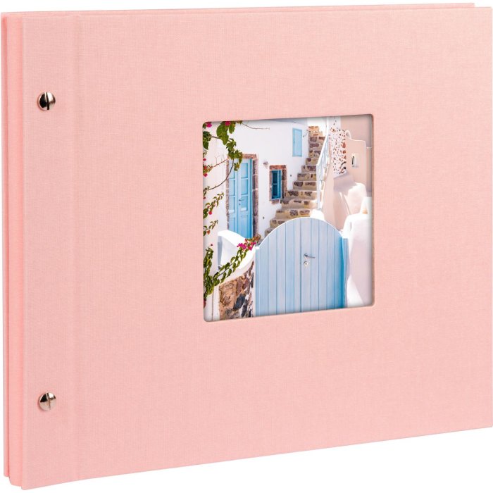 screw bound photo album Bella Vista rose 30x25 cm white sides