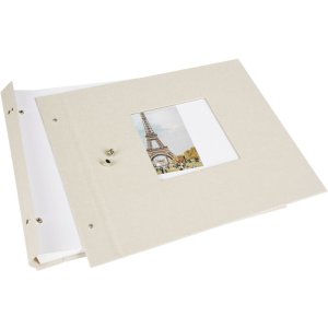 screw photo album Bella Vista sandgray 30x25 cm white sides