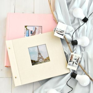 screw photo album Bella Vista sandgray 30x25 cm white sides