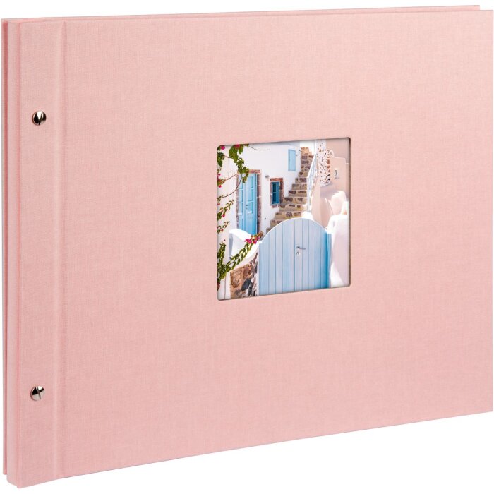 screw photo album Bella Vista rosé 39x31 cm black sides