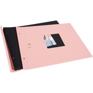 screw photo album Bella Vista rosé 39x31 cm black sides