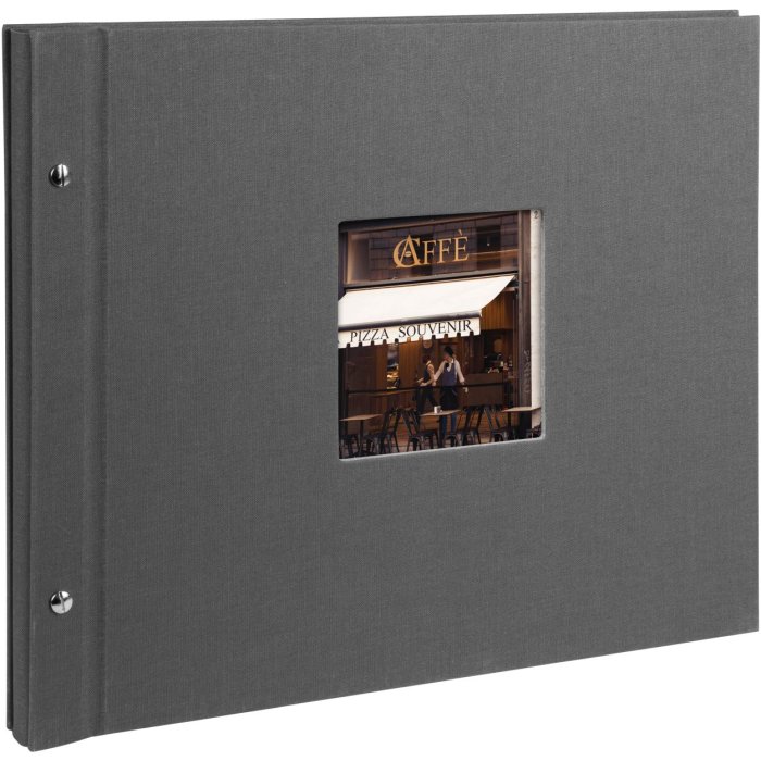 screw photo album Bella Vista gray 39x31 cm black sides