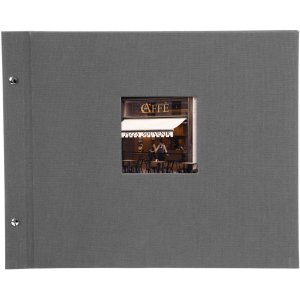 screw photo album Bella Vista gray 39x31 cm black sides