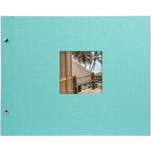 screw album Bella Vista aqua 39x31 cm white sides