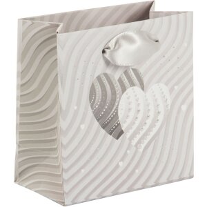 Gift bag Silver Hearts 10 x 5 cm