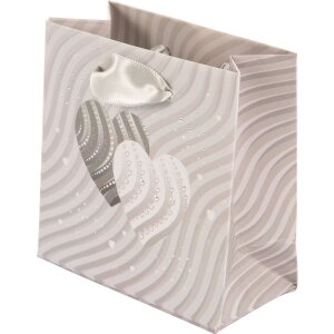 Gift bag Silver Hearts 10 x 5 cm