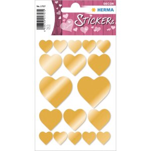 Herma DECOR Stickers hearts gold