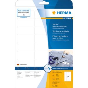 Herma SPECIAL Name/textile labels removable A4, 63,5 x...