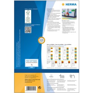 Herma SPECIAL Coloured labels A4, 45,7 x 21,2 mm, yellow, permanent adhesion