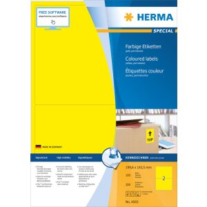 Herma SPECIAL Coloured labels A4, 199,6 x 143,5 mm,...