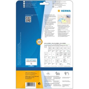 Herma SPECIAL Transparent film labels, matt A4, 210 x 297...