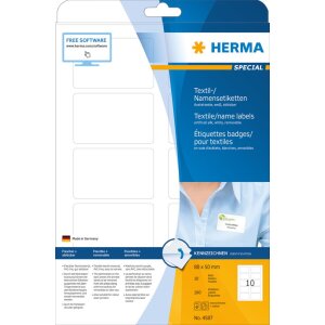 Herma SPECIAL Name/textile labels removable A4, 80 x 50...