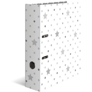 Herma Motif file A4 stars - white with grey stars