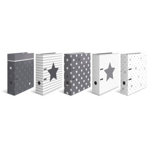 Herma Motif file A4 stars - white with grey stars