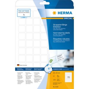 Herma SPECIAL Weatherproof film labels A4, 24 x 24 mm,...