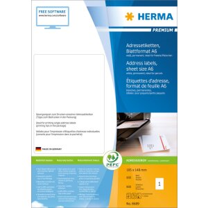 Herma PREMIUM PREMIUM address labels A6, 105 x 148 mm,...