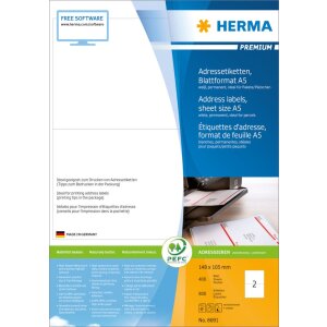 Herma PREMIUM PREMIUM address labels A5, 148 x 105  mm,...