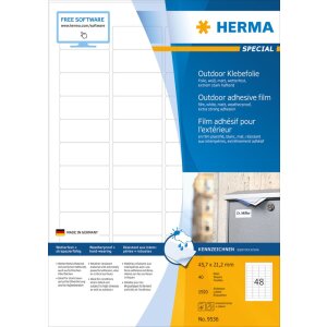 Herma SPECIAL Weatherproof outdoor film labels A4, 45,7 x...