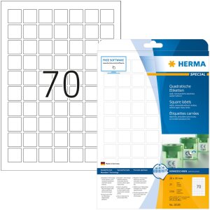 Herma SPECIAL Removable labels A4, 24 x 24 mm, white,...