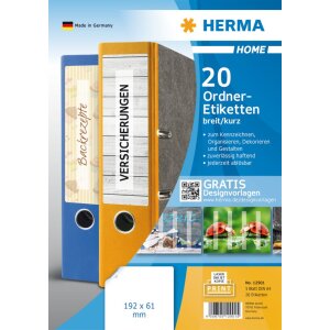 Herma HOME Removable folder labels A4, 192 x 61 mm,...