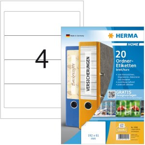 Herma HOME Removable folder labels A4, 192 x 61 mm,...