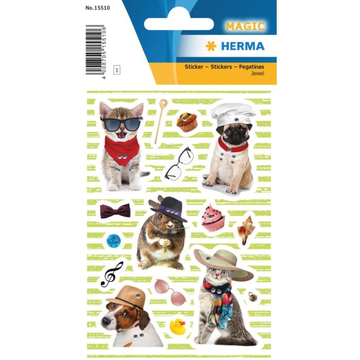 Herma MAGIC Stickers dog & cat style, jewel