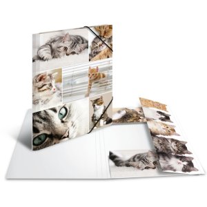 Herma Elasticated folder A4 cardboard cats