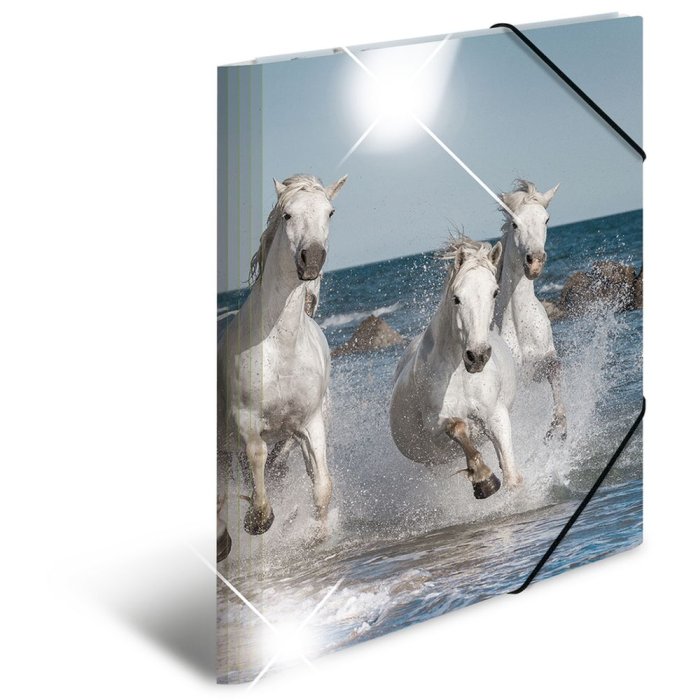 Herma Elasticated folder glossy animals A3 PP horses