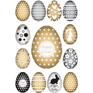 Herma DECOR Stickers Happy Easter gold eggs