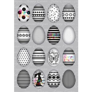 Herma DECOR Stickers Happy Easter eggs set black white