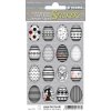 Herma DECOR Stickers Happy Easter eggs set black white