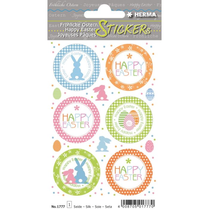 Herma MAGIC Stickers Happy Easter Easter greetings, silk