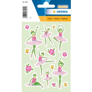 Herma MAGIC Stickers frog ballerina, foil glittery