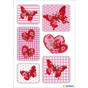 Herma MAGIC Stickers rose heart, silk