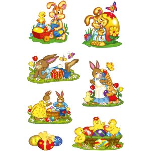 Herma DECOR Stickers rabbit parade, glittery