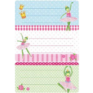 Herma VARIO Book labels frog ballerina, glittery