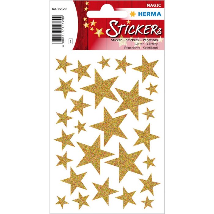 Herma MAGIC Stickers stars gold, glittery