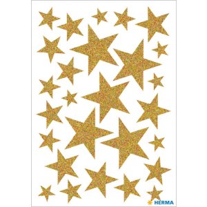 Herma MAGIC Stickers stars gold, glittery