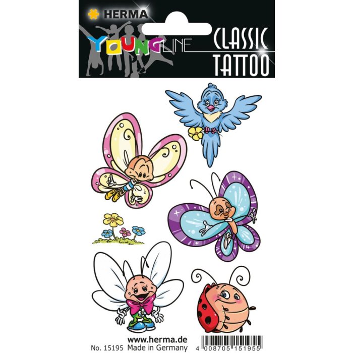 Herma FASHIONLine CLASSIC tattoo colour butterfly & friends