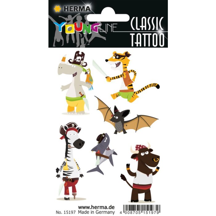 Herma FASHIONLine CLASSIC tattoo colour pirates animals