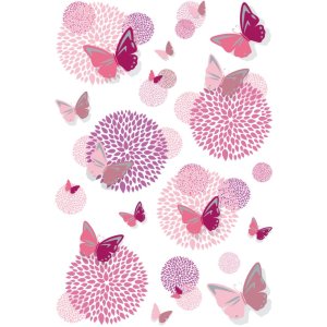 Herma DECOR Stickers butterfly flower, silver embossing