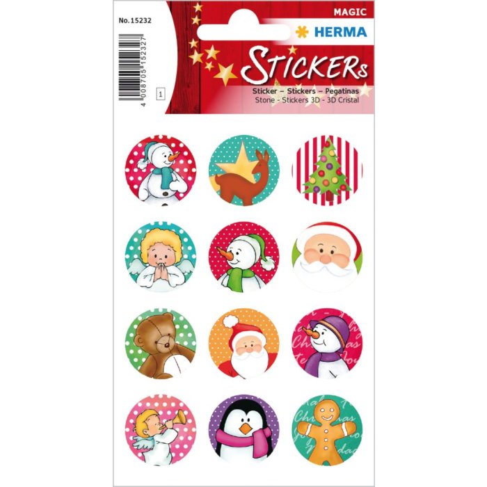 Herma MAGIC Stickers Christmas symbols, stone