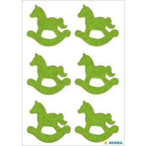 Herma MAGIC Stickers rocking horses, felt light green